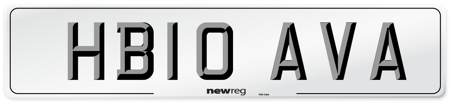HB10 AVA Number Plate from New Reg